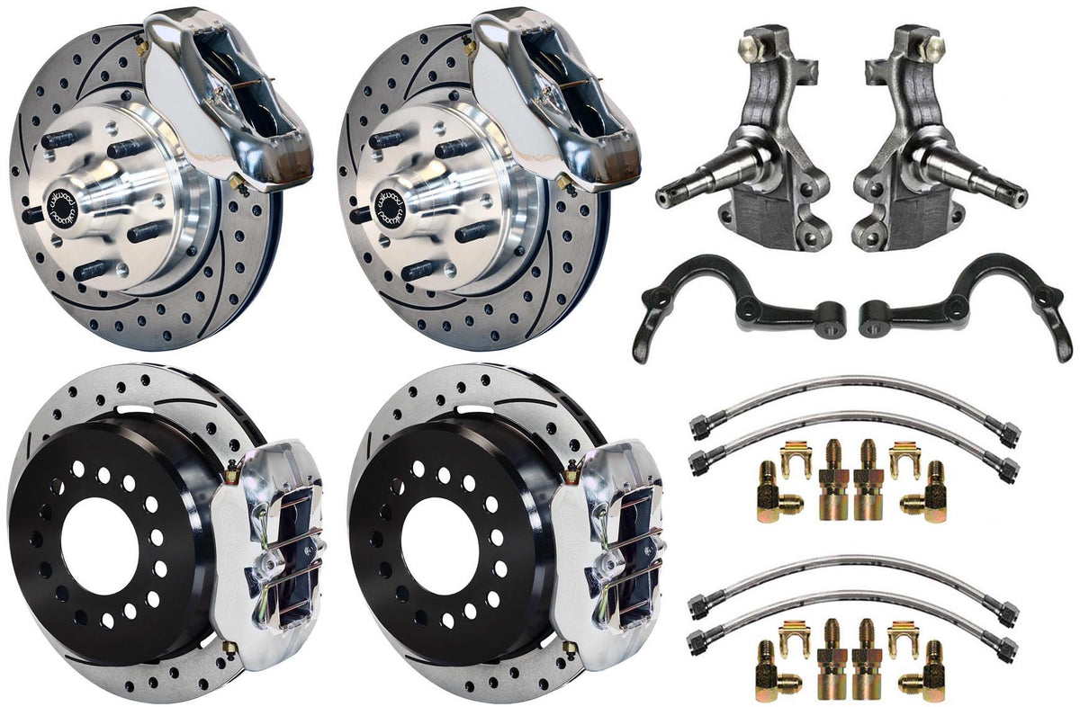 WILWOOD 64-72 GM A-BODY FULL DISC BRAKE KIT & 2" DROP SPINDLES & ARMS