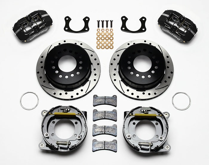 67-70 MUSTANG REPLICA REAR & BRAKES,11" DRILLED ROTORS,BLACK