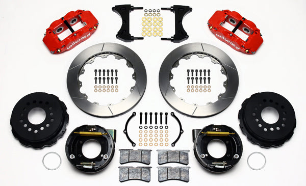 67-69 GM F-BODY FULL DISC BRAKE KIT & STOCK SPINDLES & ARMS,13" ROTORS,RED