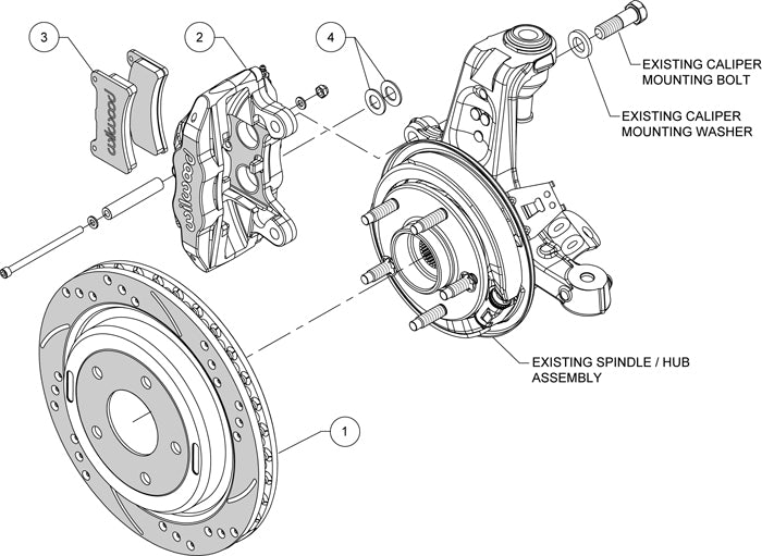 97-13 CORVETTE C5,C6 FRONT & REAR 4 PISTON CALIPER,PAD & DRILLED ROTOR SET,RED