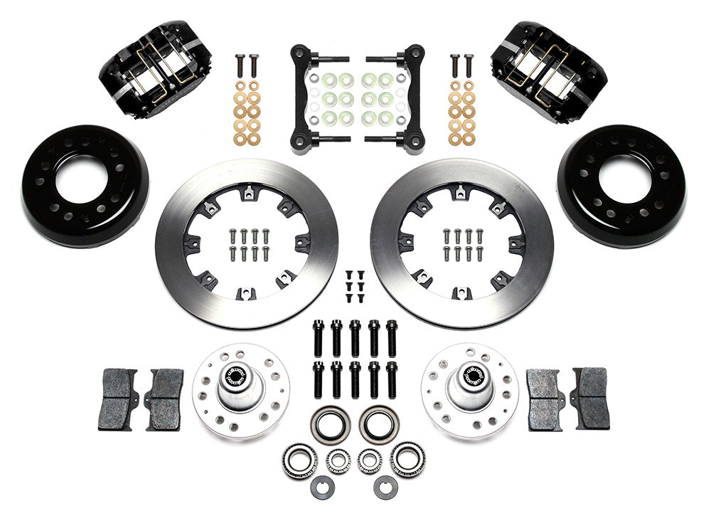 55-57 CHEVY FRONT KIT FOR WWE TRI FIVE PRO SPINDLES,12" ROTORS,BLACK CALIPERS