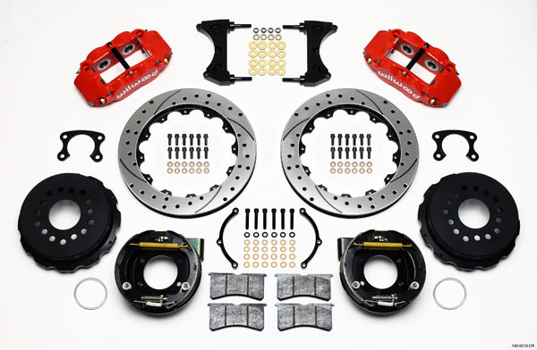 AIR RIDE SYSTEM,ARMS,CURRIE REAR END,WILWOOD 13" DRILLED BRAKES,RED,64-67 GM A