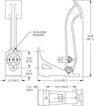 CLUTCH OR IND. BRAKE PEDAL,W/CLEVIS,SHRT