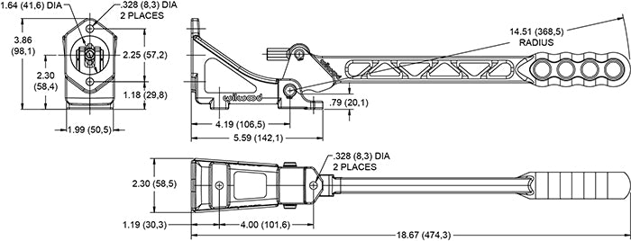 HAND BRAKE ASSEMBLY,11:1,HORIZONTAL