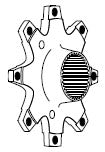 ROTOR MOUNT FLANGE ONLY,8 X 7.00,MIDGET