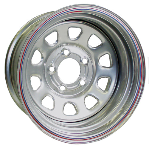 STEEL WHEEL,SILVER,DAYTONA SERIES,15X8,5X4.5,4" BACKSPACING