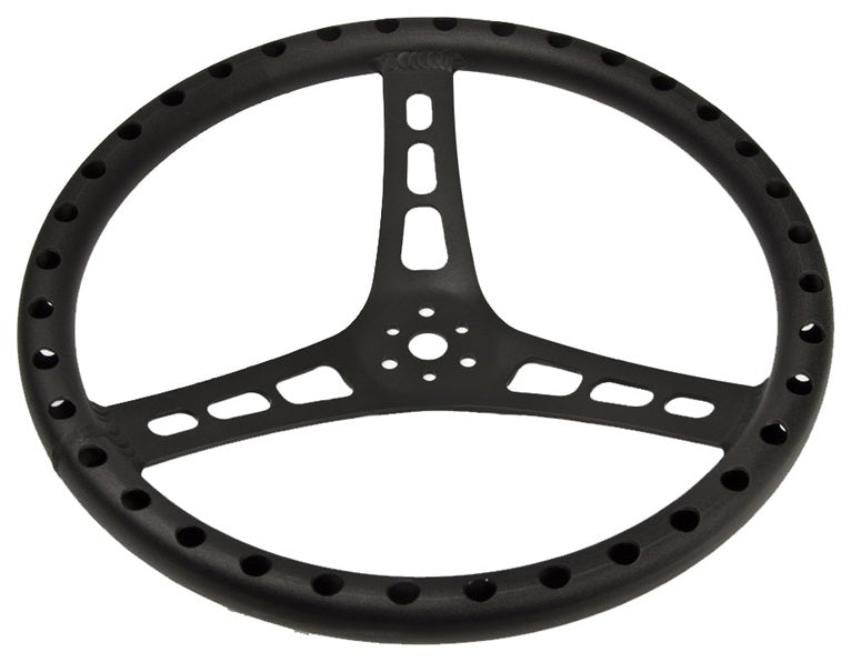 STEERING WHEEL,15",BLACK,DRILLED,2 5/8 DISH,1 1/4