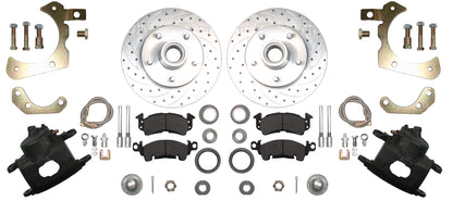 59-64 CHEVY DISC BRAKE CONVERSION KIT,11" DRILLED ROTORS,D52 CALIPERS