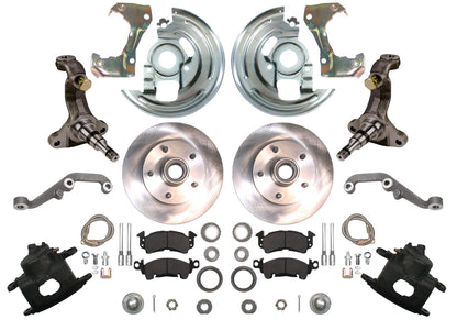 62-67 X-BODY DISC BRAKE & STOCK HEIGHT SPINDLE KIT,11" ROTORS,CALIPERS