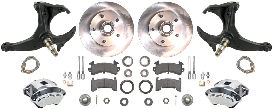 79-87 G-BODY DISC BRAKE & STOCK HEIGHT SPINDLE KIT,10.5" ROTORS,POLISHED CALIPER