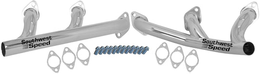 HEADER,FLATHEAD FORD V-8,1 3/4",ECONOMY,3-INTO-1 DESIGN,POLISHED STAINLESS STEEL