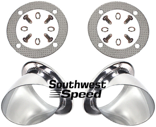 TURNOUTS,LAKE STYLE,PAIR,3 1/2",POLISHED STAINLESS STEEL