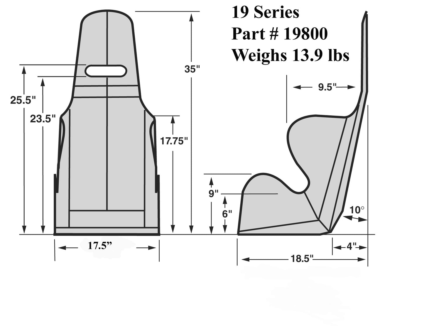 SEAT ONLY,UPRIGHT,17 1/2"