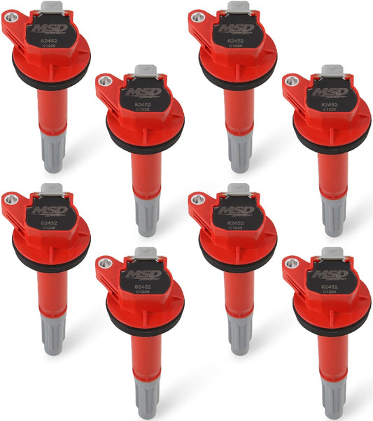 IGNITION COILS,16-20 MUSTANG,6.2L,RED,8PK