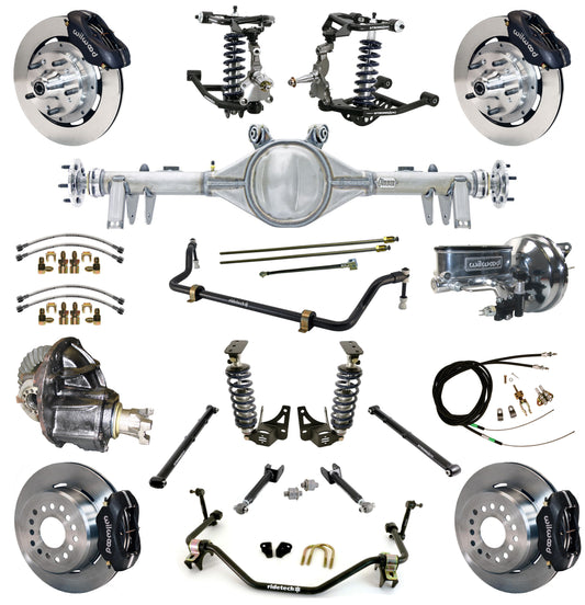 COILOVER SYSTEM,ARMS,BARS,CURRIE REAR END,WILWOOD 12" BRAKES,BLACK,64-67 GM A-