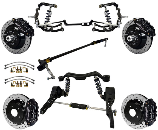 COILOVER SYSTEM,WILWOOD 13" BRAKES,DRILLED,BLACK