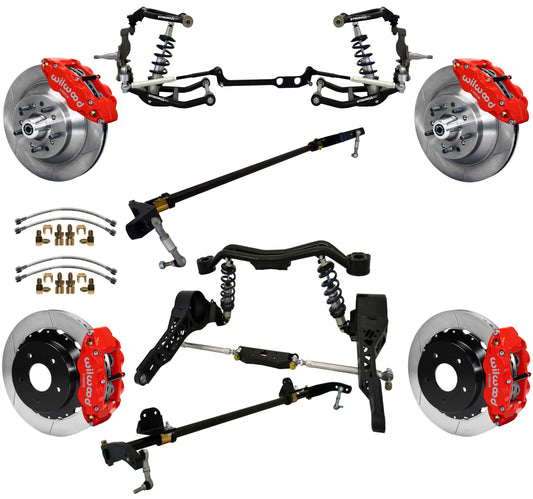 COILOVER SYSTEM W/REAR BAR,WILWOOD 13",RED