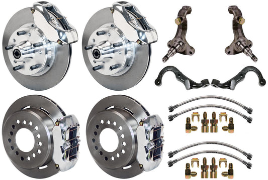 67-69 GM F-BODY FULL DISC BRAKE KIT & STOCK SPINDLES & ARMS,11" ROTORS,POLISHED