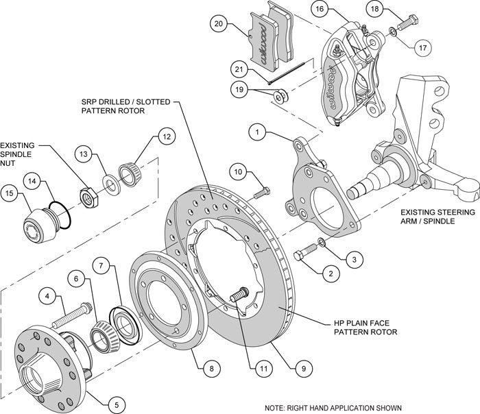 87-93 MUSTANG KIT,FRONT,FDL,11",DRILLED