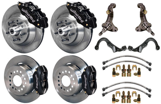 67-69 GM F-BODY FULL DISC BRAKE,STOCK SPINDLES,ARMS,FRONT 13",REAR 12",BLACK