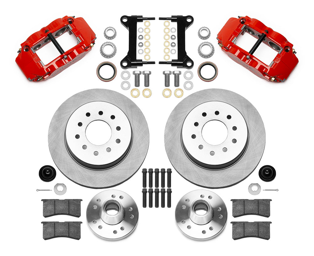 88-99 CHEVY C1500 FRONT DISC BRAKE KIT FOR WILWOOD DROP SPINDLES,12" ROTORS,RED