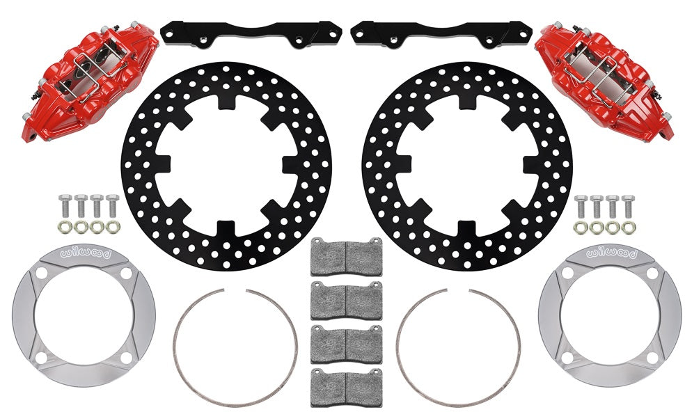 17-21 CAN-AM,X3RS,UTV,FRONT BRAKE KIT,11.25" DRILLED ROTORS,RED CALIPERS