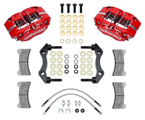 84-89 PORSCHE 911 DYNAPRO CALIPER SET,REAR,WITH LINES,RED