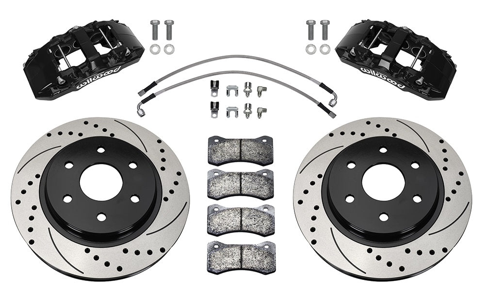10-14 FORD F-150 RAPTOR,FRONT,AERO 6 PISTON,13.38" DRILLED ROTORS,BLACK CALIPERS