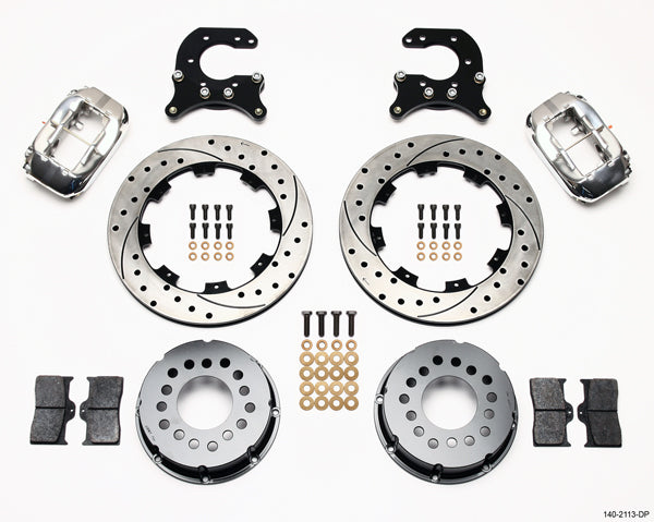 SMALL FORD KIT,2.66",REAR,12.19" DRILLED ROTORS,POLISHED