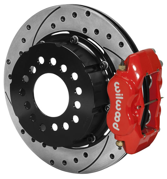 SMALL FORD KIT,2.66",REAR,12.19" DRILLED ROTORS,RED