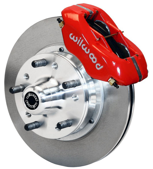 64-74 GM FRONT DISC BRAKE KIT,11" ROTORS,4 PISTON DYNALITE RED CALIPERS