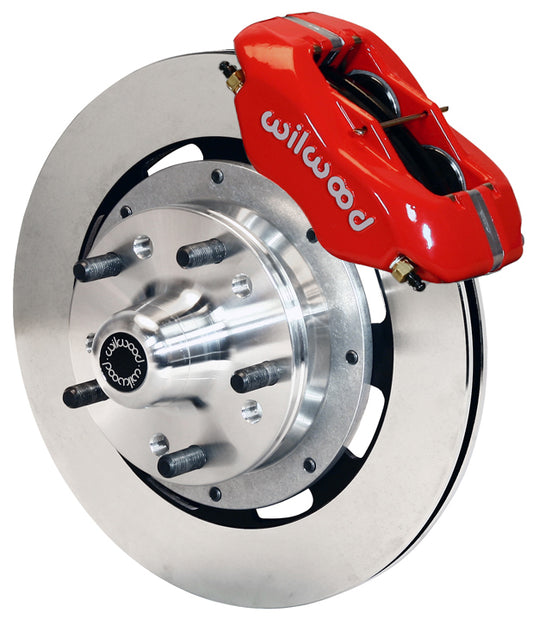 64-74 GM FRONT DISC BRAKE KIT,12.19" ROTORS,4 PISTON DYNALITE RED CALIPERS