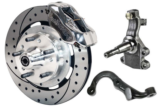 67-69 GM F-BODY FRONT DISC BRAKE KIT & 2" DROP SPINDLES & ARMS,12" DRILL,POLISH