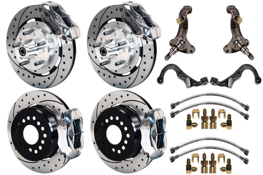 67-69 GM F-BODY FULL DISC BRAKE KIT & STOCK SPINDLES & ARMS,12" DRILLED,POLISHED