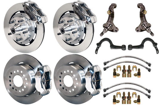 64-72 GM A-BODY FULL DISC BRAKE KIT & STOCK SPINDLES & ARMS,12" ROTORS,POLISHED