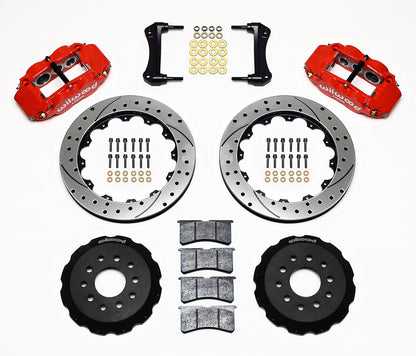88-96 CORVETTE KIT,FRONT,12.90" DRILLED ROTORS,RED