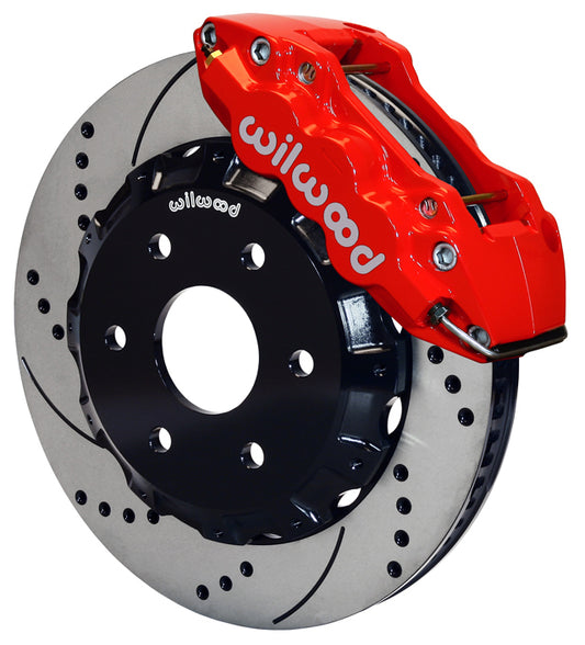99-18 GM 1500 TRUCK/SUV,FRONT,W6AR 6 PISTON RED CALIPERS,14" DRILLED ROTORS