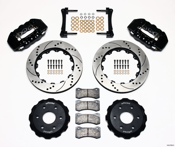 99-18 GM 1500 TRUCK/SUV,FRONT,W6AR 6 PISTON BLACK CALIPERS,14" DRILLED ROTORS