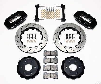 99-18 GM 1500 TRUCK/SUV,FRONT,W6AR 6 PISTON BLACK CALIPERS,14" DRILLED ROTORS