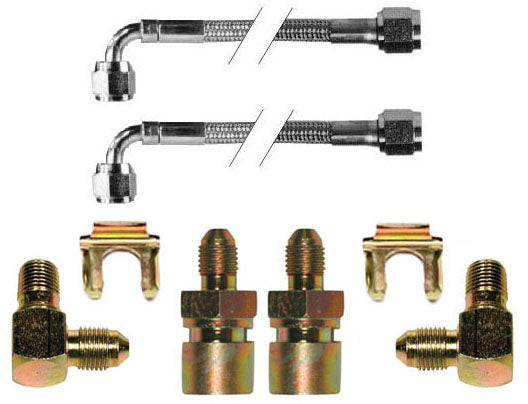 HOSE KIT,70-81 GM FRONT W/90 DEGREE END,3AN
