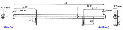 FRONT AXLE,2 1/2 X 50",BLACK,LW,  SPRINT