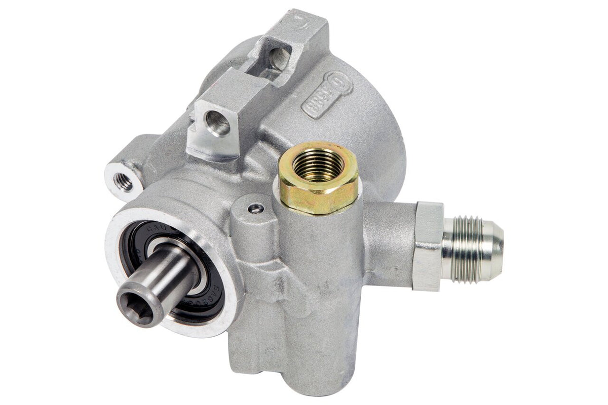 ALUMINUM POWER STEERING PUMP WITHOUT RESERVOIR,STOCK OUTLET FITTING