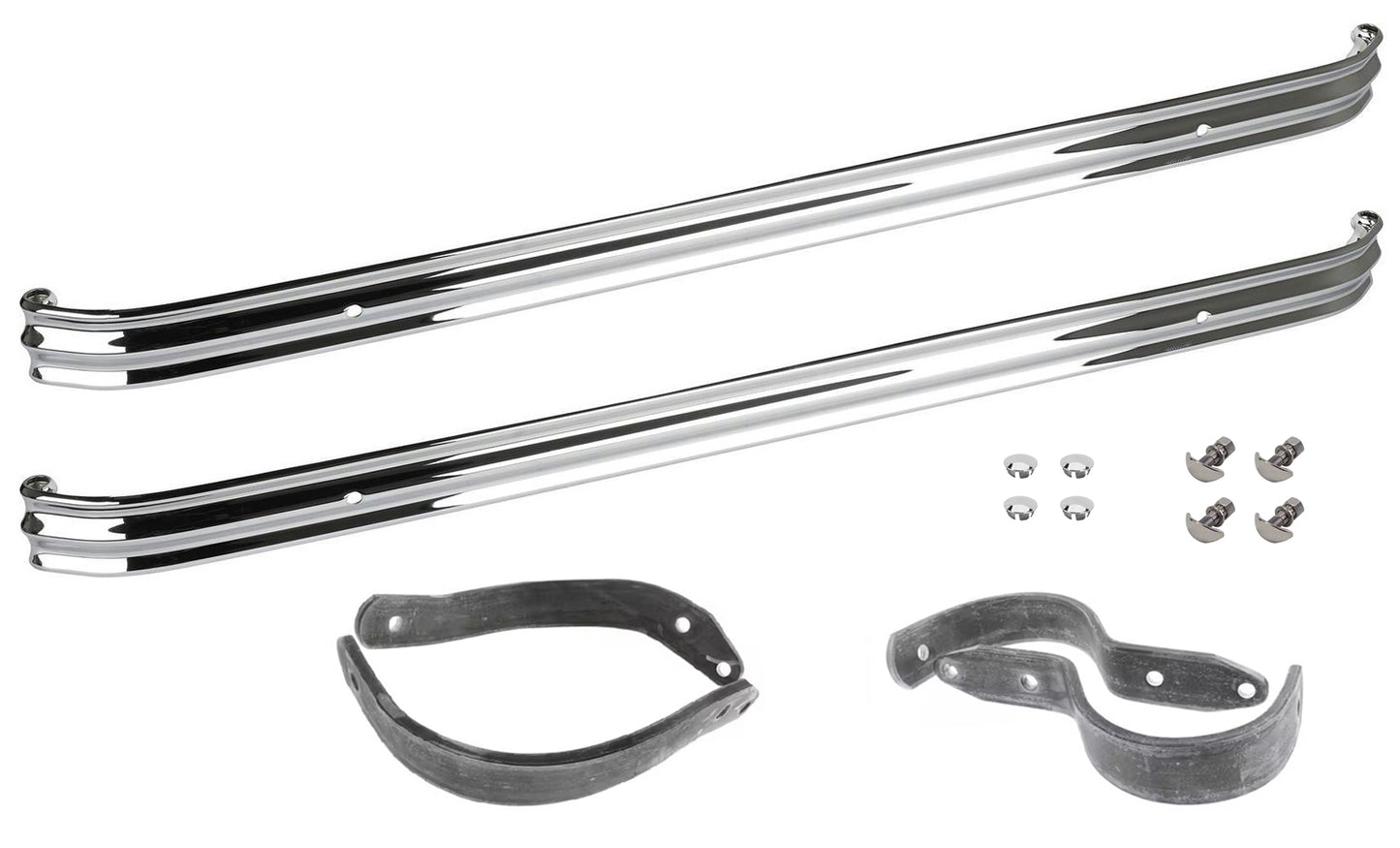 1932 FORD CHROME BUMPER KIT,FRONT & REAR,WITH BRACKETS,BOLTS,PLUGS