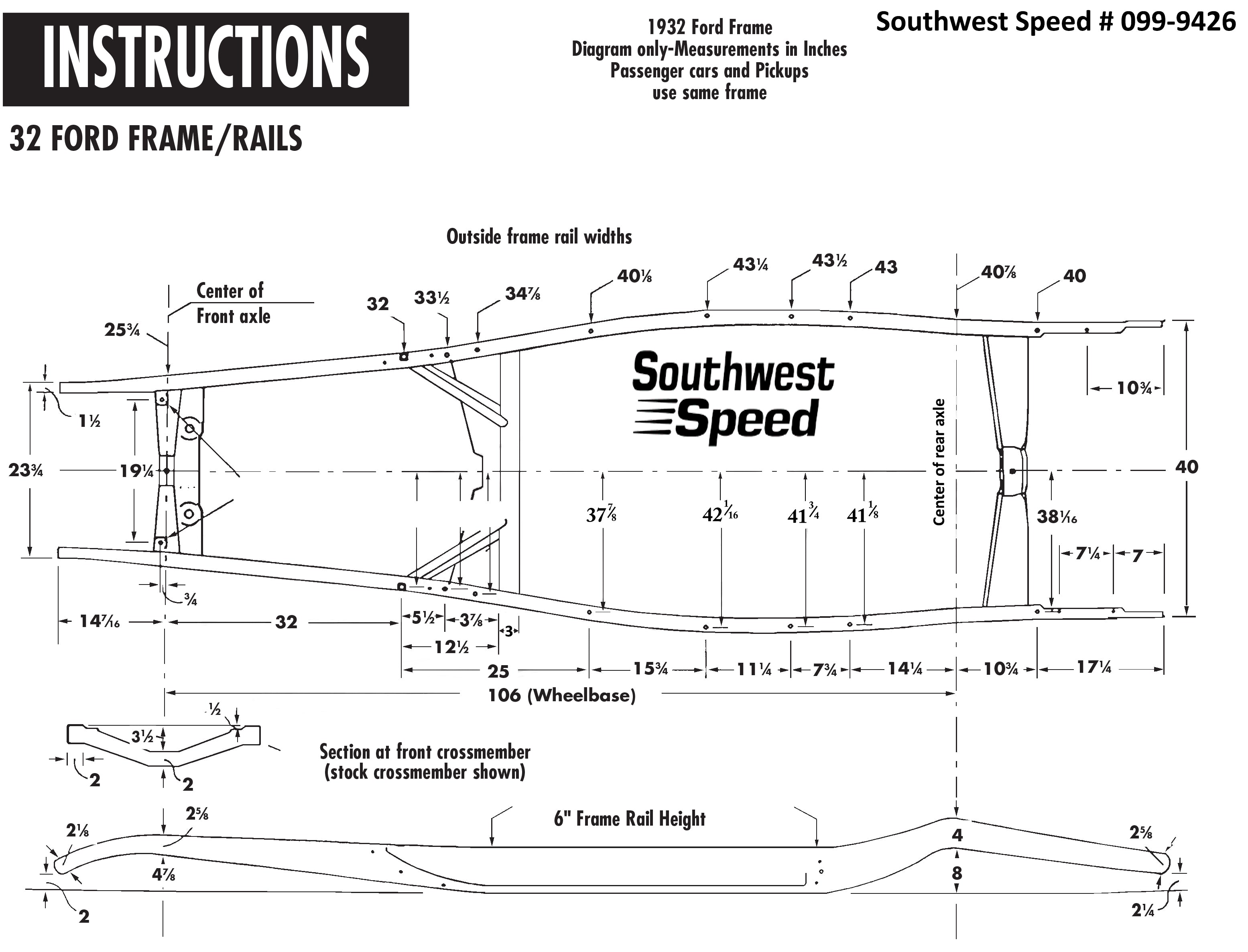 32 FORD,SIDE RAILS,PAIR – Southwest Speed