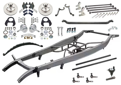 1932 FORD FRAME KIT,FRONT 4 BAR SUSPENSION,STEERING,SPINDLES,GM BRAKES,32