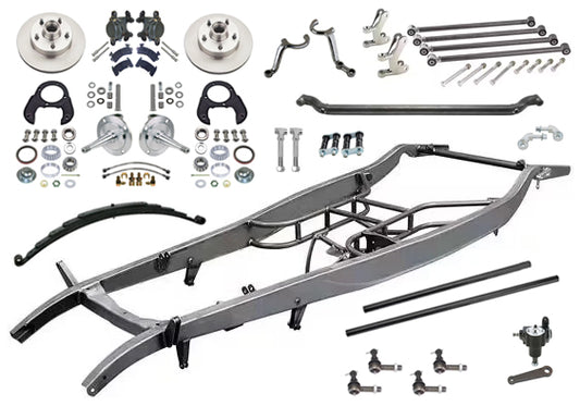 1932 FORD FRAME KIT,FRONT 4 BAR SUSPENSION,STEERING,SPINDLES,GM BRAKES