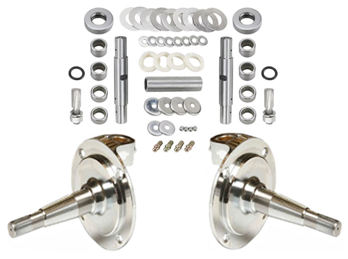 SPINDLES AND DELUXE KING PIN SET,28-48 FORD,CHROME,PAIR