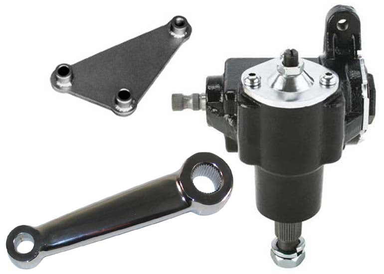 VEGA 140 MANUAL STEERING BOX,WELD-ON MOUNTING BRACKET & CHROME PITMAN ARM,20:1