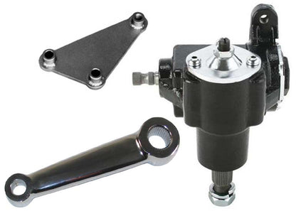 VEGA 140 MANUAL STEERING BOX,WELD-ON MOUNTING BRACKET & CHROME PITMAN ARM,20:1
