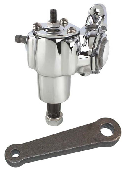 VEGA 140 MANUAL CHROME STEERING BOX & 1/2" BOLT PITMAN ARM,20:1
